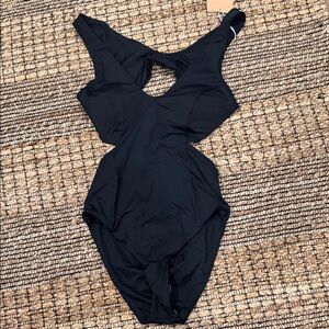 Black One-Piece Cutout Swimsuit